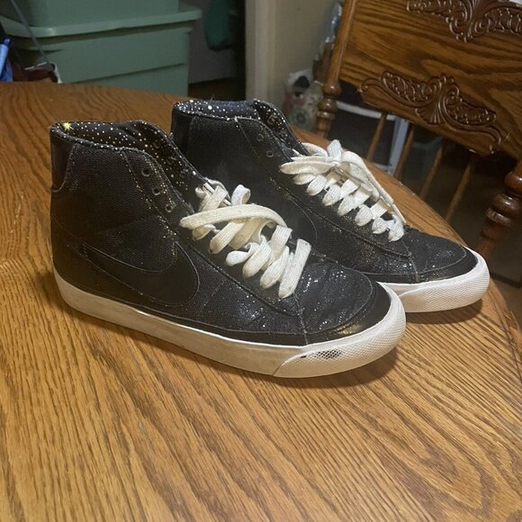 Nike Blazer Mid X-Girl Glitter Black Sneakers 403729-001 Womens 7.5 - Picture 1 of 6